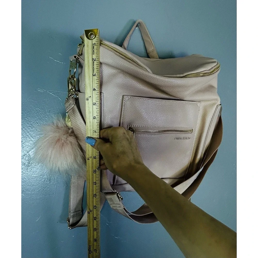 Fawn Design blush pink diaper bag  gold hardware Puff Ball Bag Charm